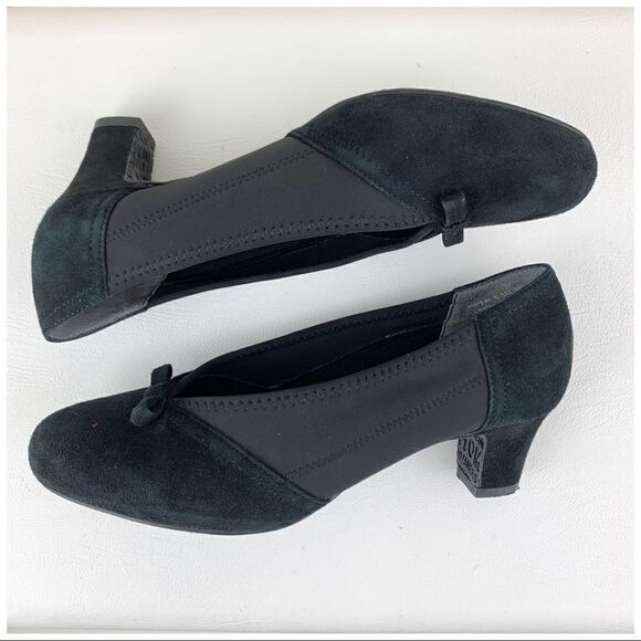 ‎Ros Hommerson Harper Suede/Neoprene Black Heels Pumps - Picture 10 of 16
